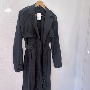 Faux Suede Lightweight Trench Coat - Size Small - New With Tags